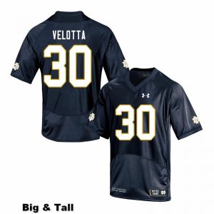 Notre Dame Fighting Irish Men's Chris Velotta #30 Navy Under Armour Authentic Stitched Big & Tall College NCAA Football Jersey CVP5899FR